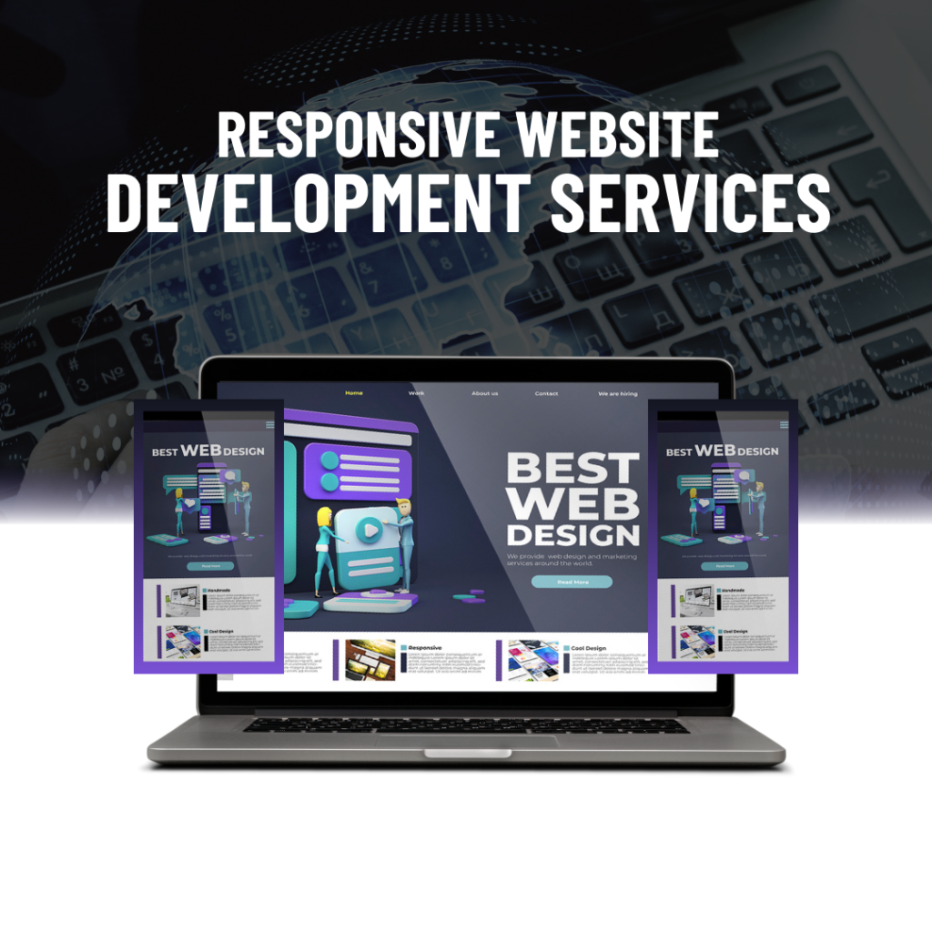 Blue And White Modern Responsive Website Development Services Instagram Post